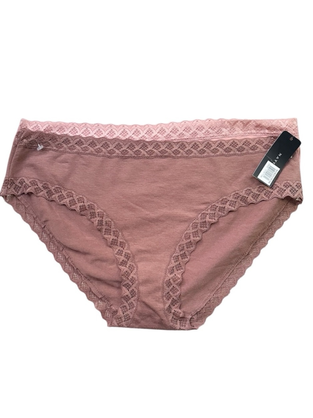 Set of 2 NWT Natori Bliss Lace-Trim Cotton Brief Underwear, sz Large